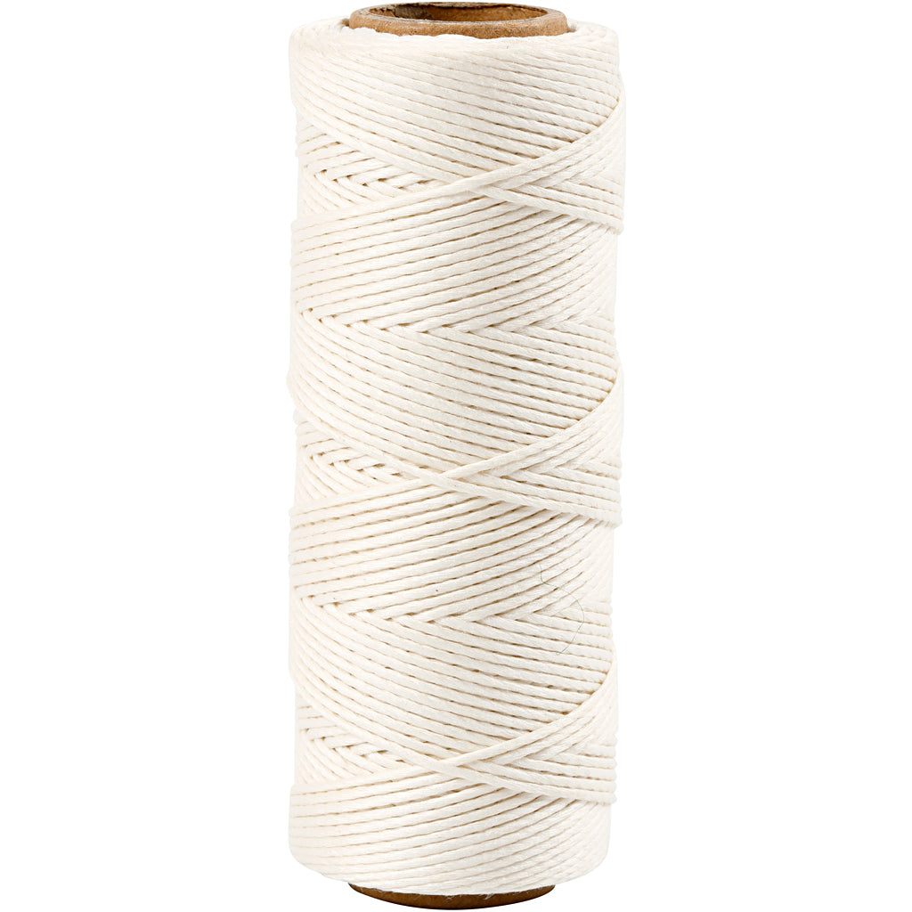 Bamboo Cord, thickness 1 mm, white, 65 m/ 1 roll