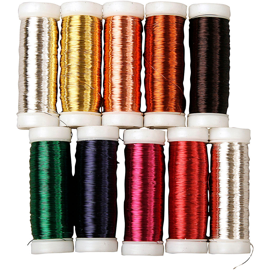 Floral Wire, thickness 0,18 mm, ca. 10x125 m, 10x50 g