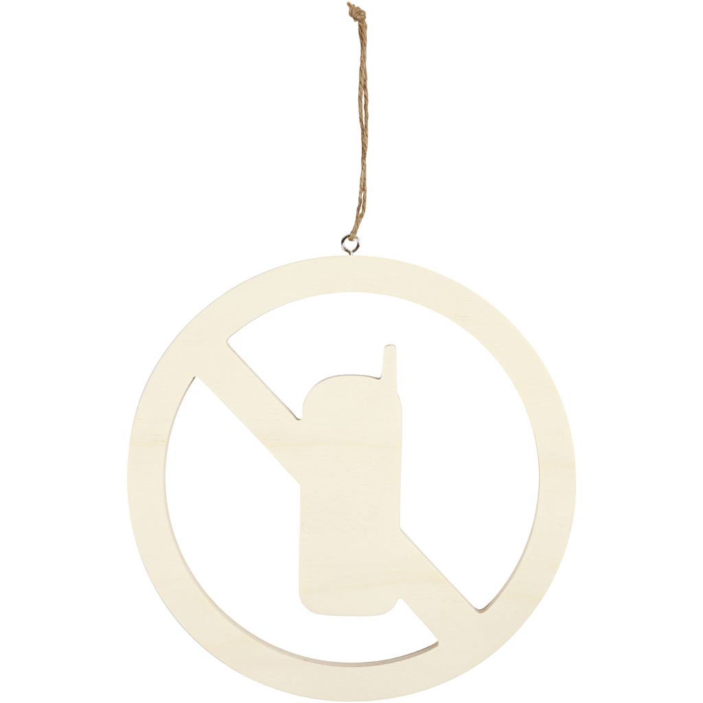 Sign, No mobile phones, size 21,3 cm, thickness 0,9 cm