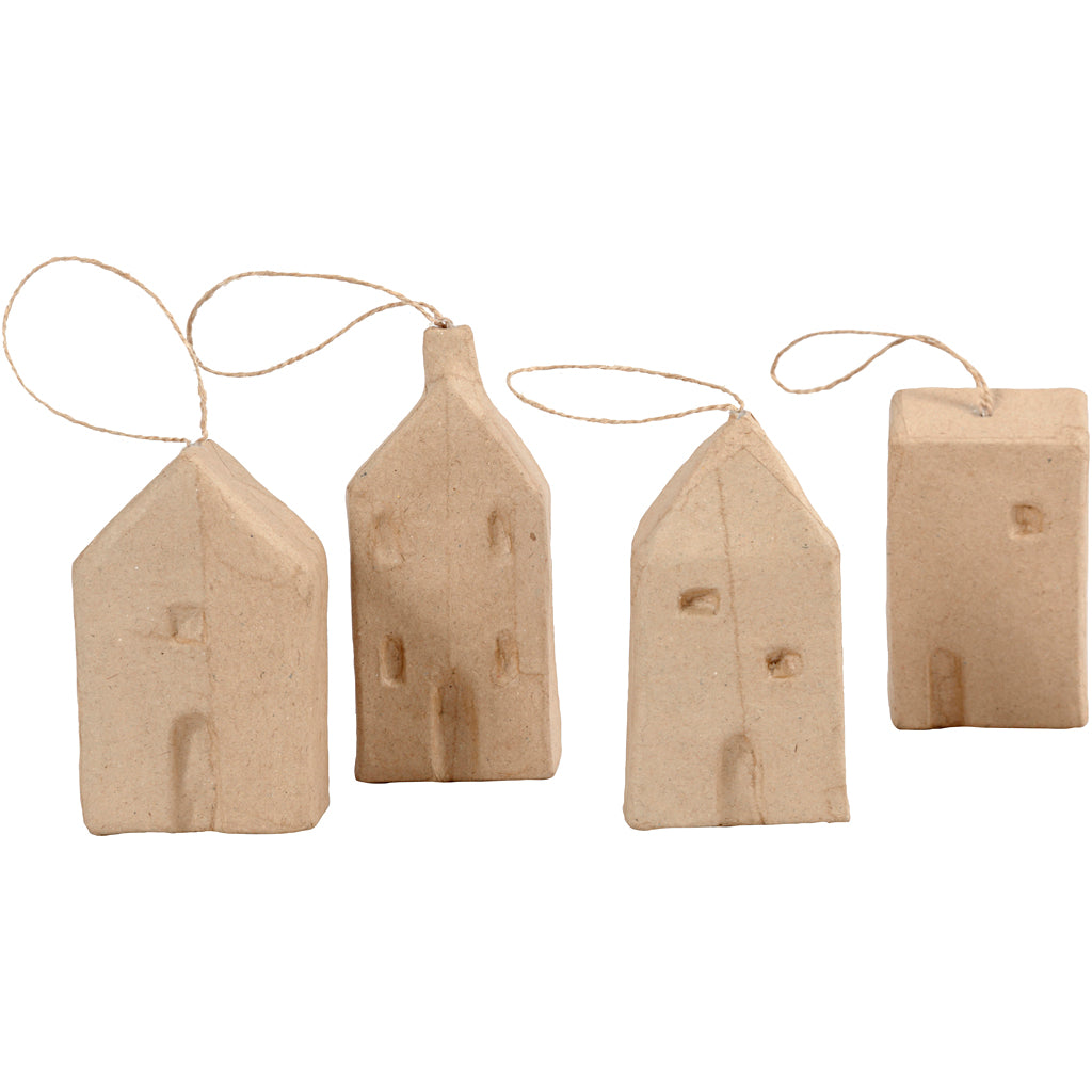 House, H: 9,5-12 cm, L: 5,5-6,5 cm, W: 3 cm, 4 pc