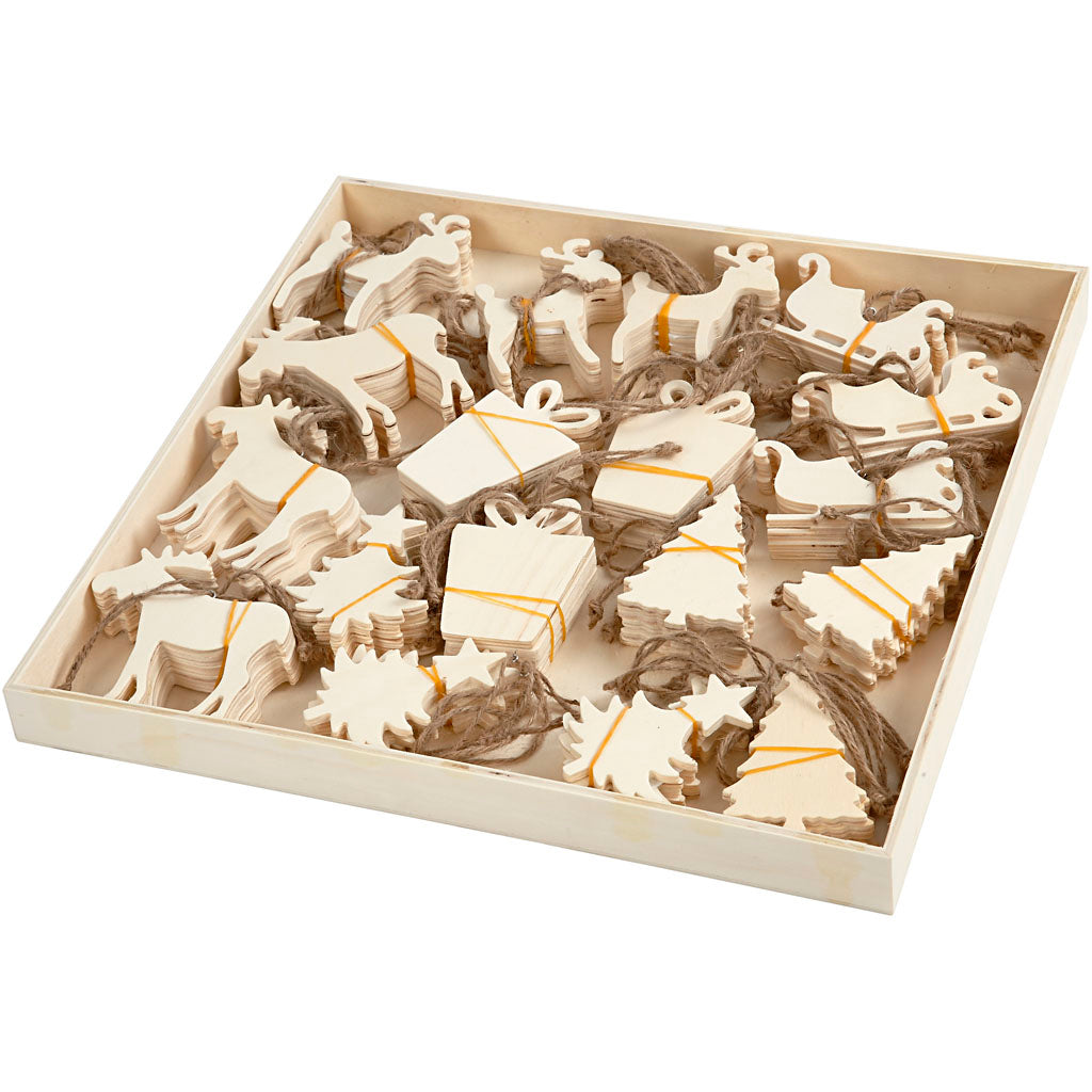 Christmas Ornaments, size 7-9 cm, thickness 4 mm, 90 pc