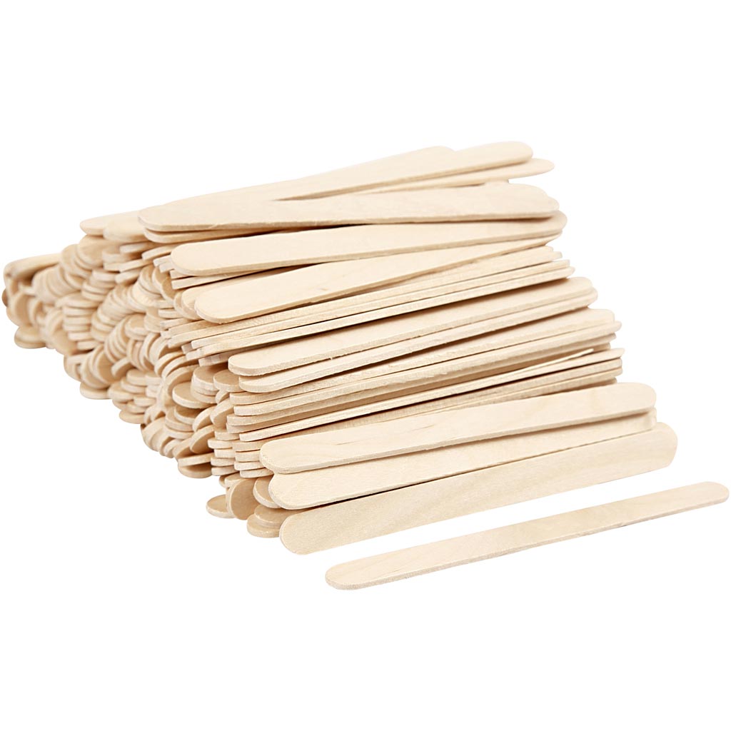 Ice lolly sticks, L: 11,5 cm, W: 10 mm, natural, 200 pc