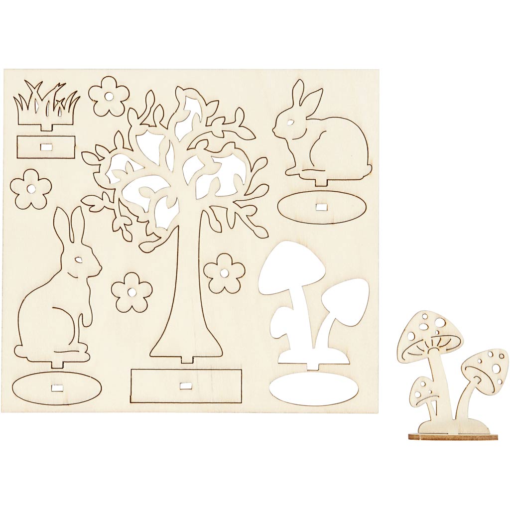 Self-Assembly Figures, L: 15,5 cm, W: 17 cm, thickness 3 mm, 1 pack