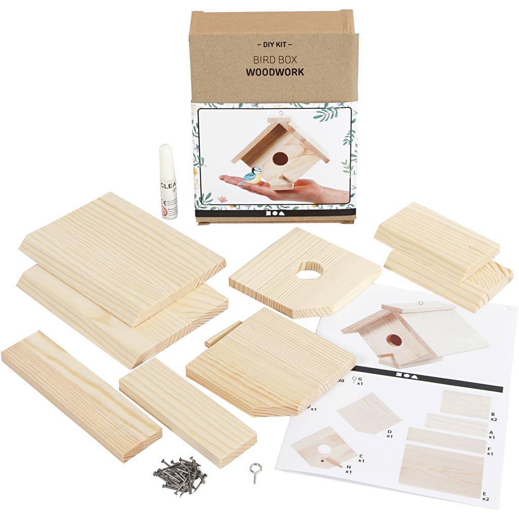 Birdhouse, H: 13 cm, D. 14,5 cm, W: 16 cm