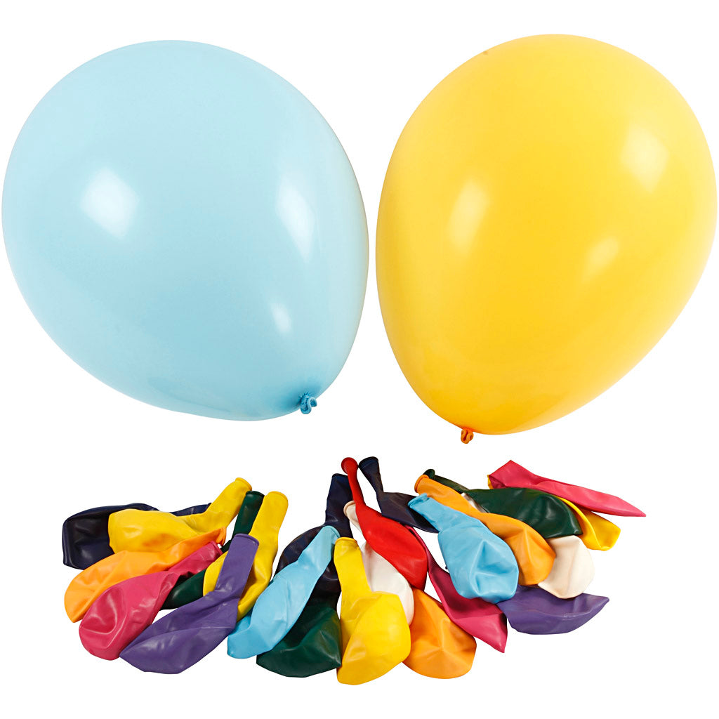 Balloons, dia. 43 cm, assorted colours, 50 pc