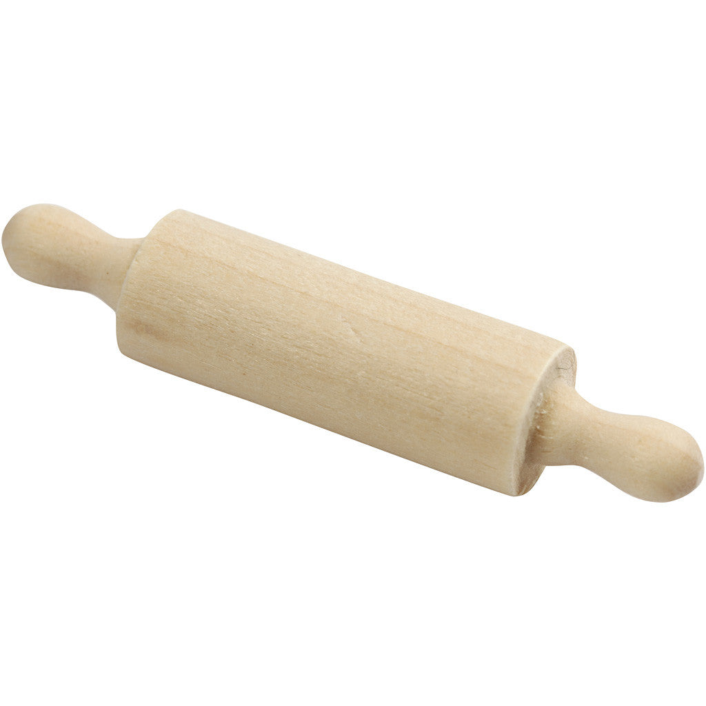 Mini Rolling Pins, L: 45 mm, D: 10 mm, 5 pc