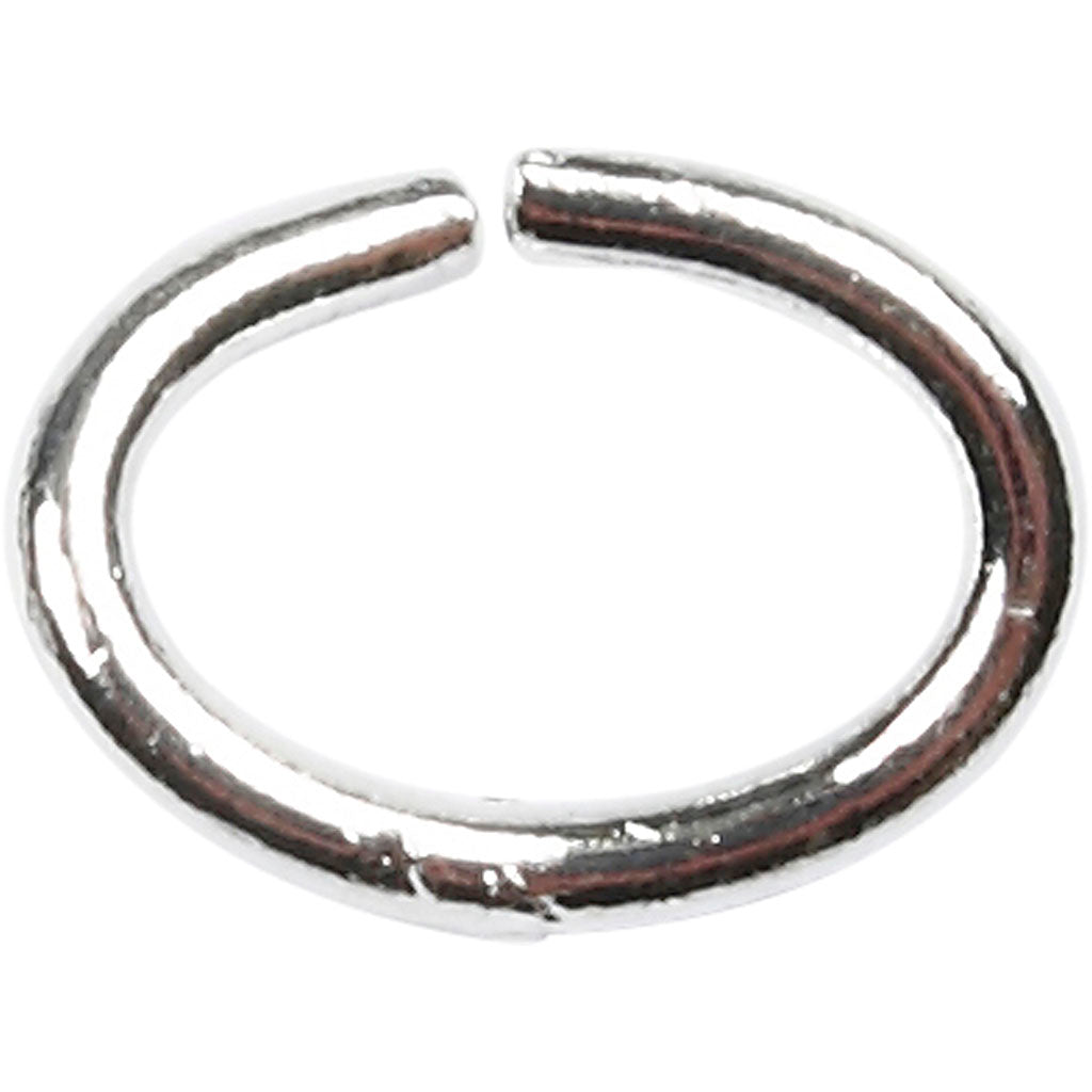 Oval Jump Rings, thickness 1 mm, silver-plated, 40pc