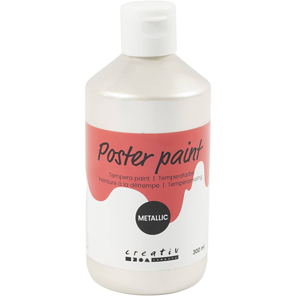 Poster paint Metallic, white, 300 ml