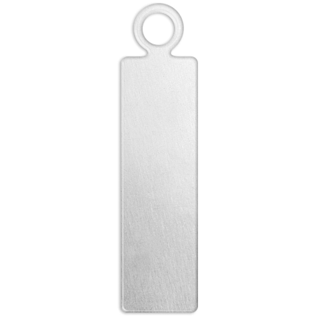 Metal Tag, Rectangle, size 20x5 mm, hole size 1,9 mm, thickness 1,3 mm, aluminum, 20 pc