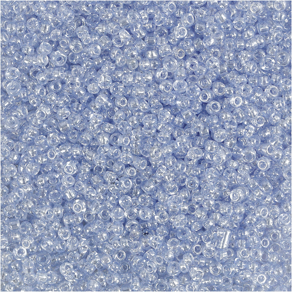 Rocaille Seed Beads, dia. 1,7 mm, size 15/0, hole size 0,5-0,8 mm, light blue, 25 g
