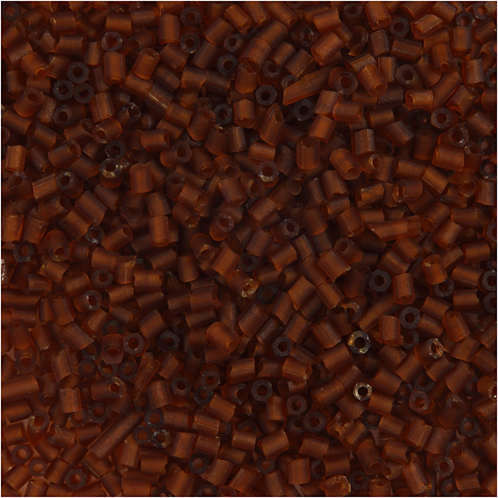 Rocaille Seed Beads 2-cut, dia. 1,7 mm, size 15/0, hole size 0,5 mm, brown, 500 g/ 1 bag