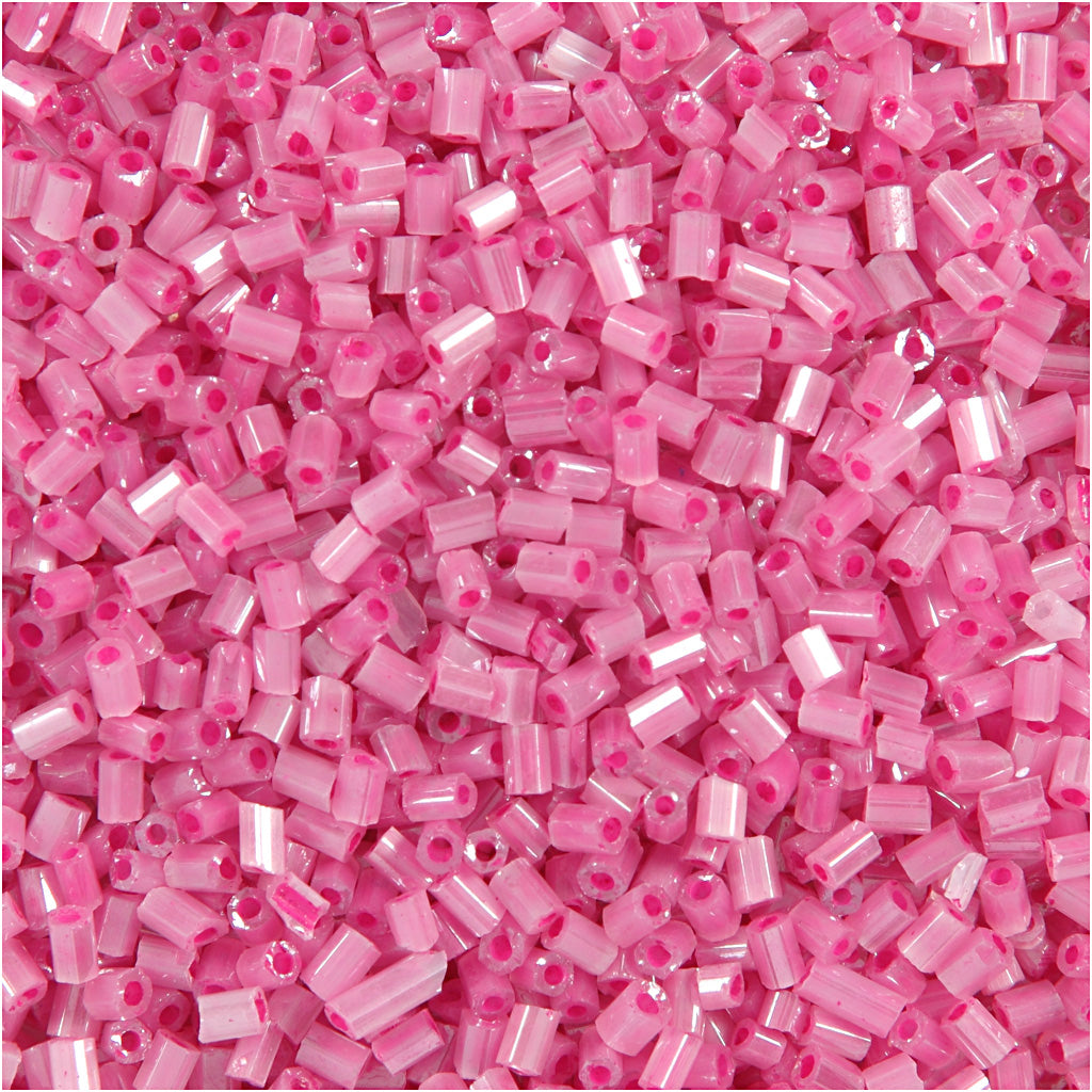 Rocaille Seed Beads 2-cut, dia. 1,7 mm, size 15/0, hole size 0,5 mm, rose, 500 g/ 1 bag