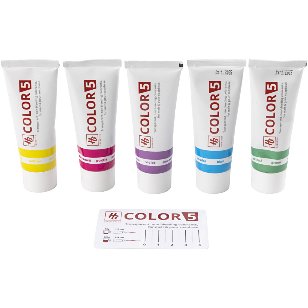 Soap dye, assorted colours, 5x30g