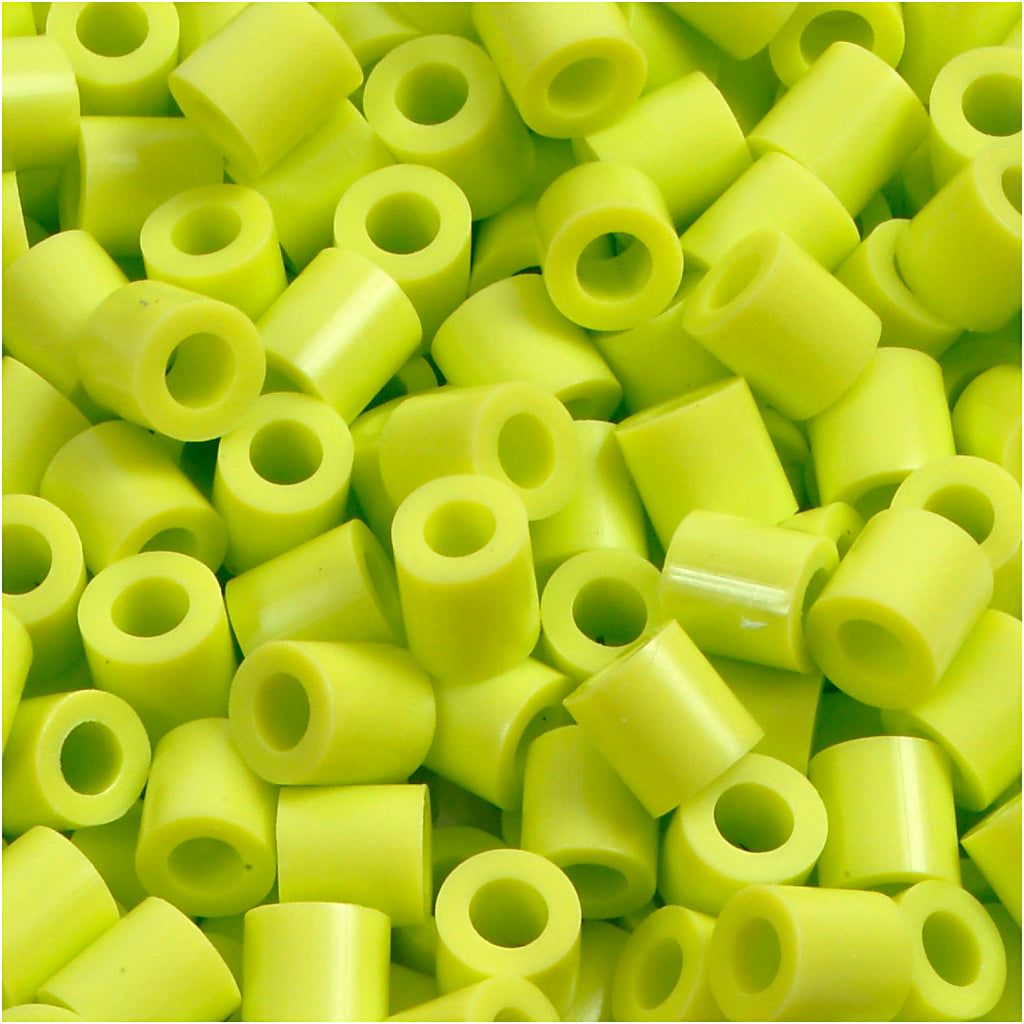 Fuse Beads, size 5x5 mm, hole size 2,5 mm, medium, lime green (32241), 6000 pc