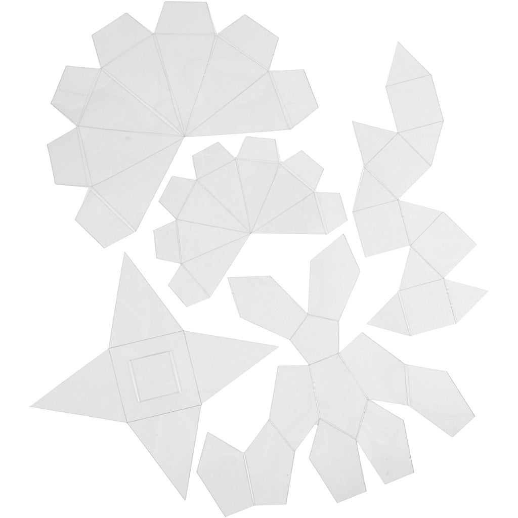 Casting Mould, Geometric shapes, H: 6-13 cm, transparent, 5 pc