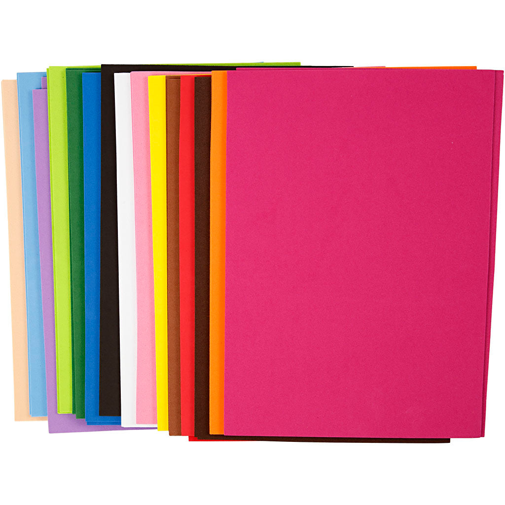 Foam Sheets, A4, sheet 210x297 mm, thickness 2 mm, 30 ass sheets