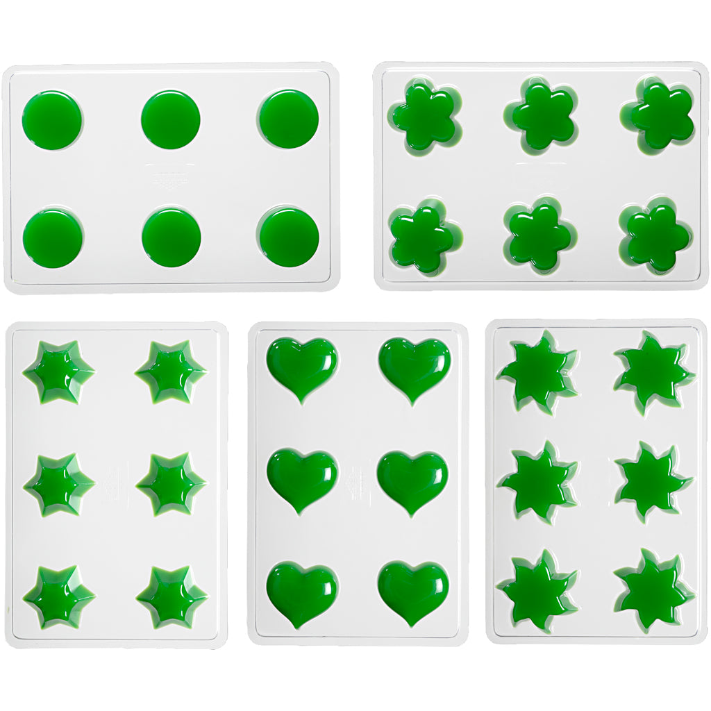 Floating Candle Moulds, flower, heart, sun, star, round, 1set/ 1 set