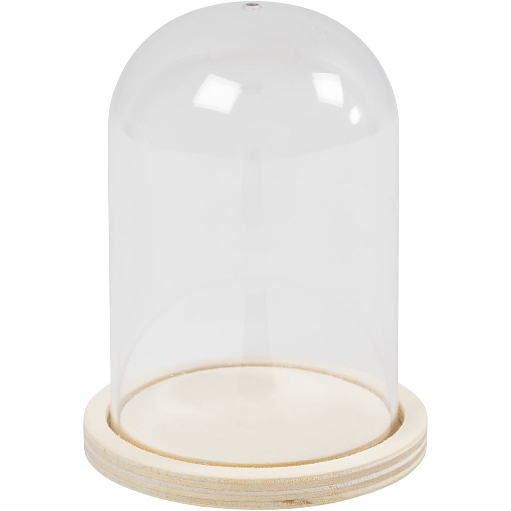 Bell on wooden base, H: 9,5 cm, dia. 6 cm, hole size 3 mm