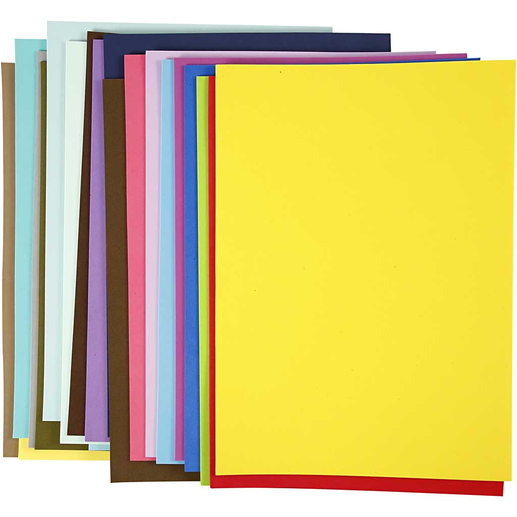 Foam Sheets, A3, sheet 297x420 mm, ca. 2 mm, 20 ass sheets