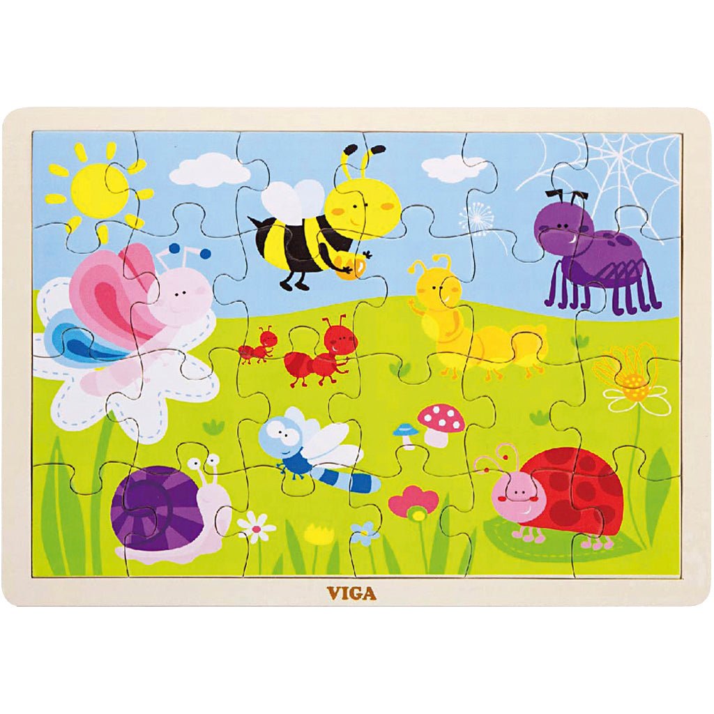 VIGA wooden jigsaw puzzles, size 30x22,5 cm, 24 puzzle pieces