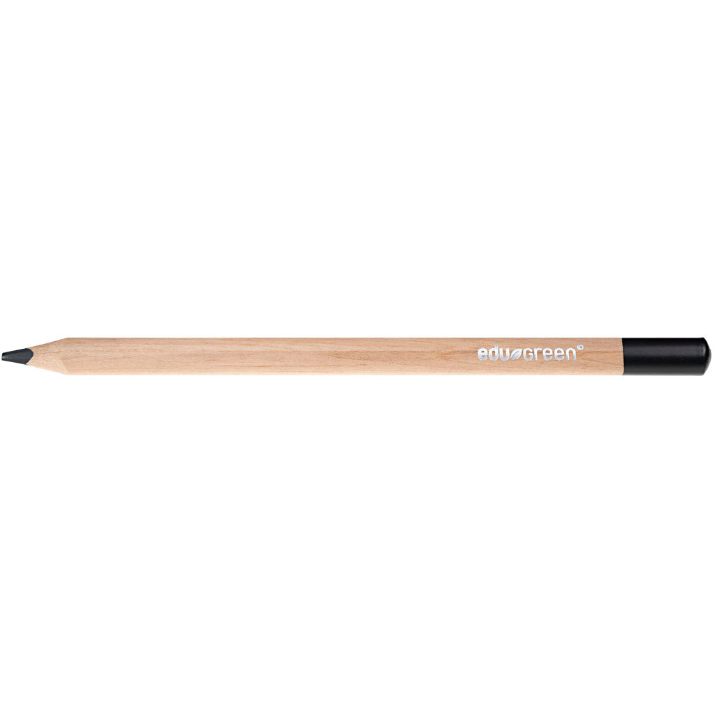 Edugreen Jumbo Coloured Pencils, lead 5 mm, black, 10 pc