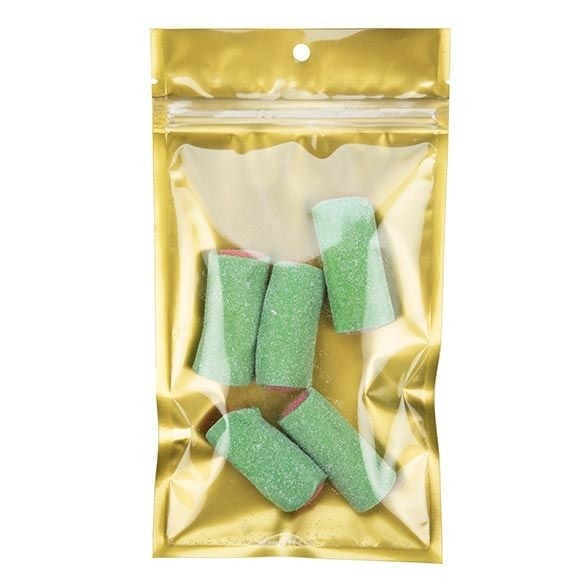 Grip Seal Bags Transparent/Gold 10.2x16.5cm