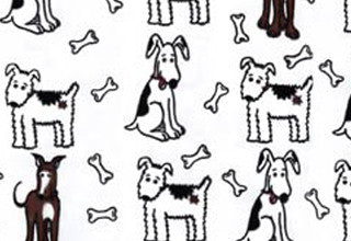 Printed Bags little Dogs 12.7x7.6x29.2cm with side gusset