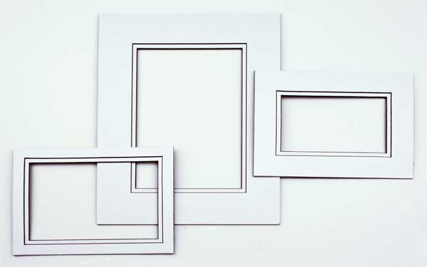 Mount Board Double thick White/Black 27.9x35.6cm with 19x24cm Window