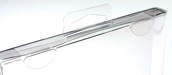 Plastic Gift Boxes 13.7x1.6x18.8cm Crystal Clear with Hanger in middle