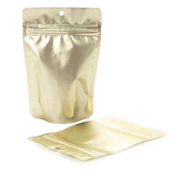 Stand Up Pouches Gold 10.2x6x15.2cm with Hang hole | 57 grams