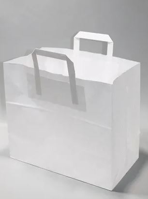 Paper Carrier Bags 32x22x25cm White Kraft 80 g/qm