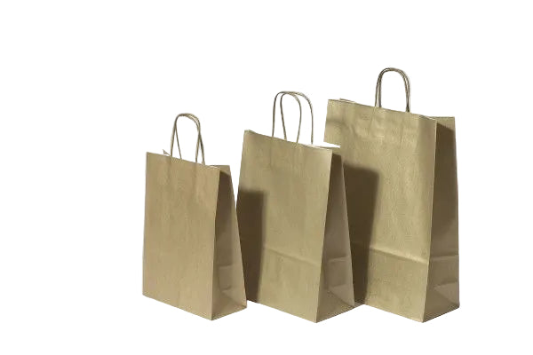 Paper Carrier Bags Gold 18+8x22cm Kraft 90 grams