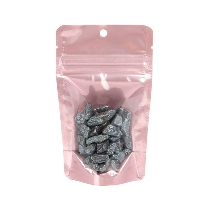 Rose Gold Backed Stand Up Pouch with Hang Hole 8x5x13cm