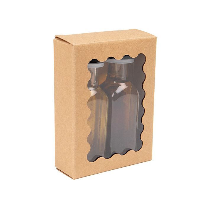 Kraft Boxes With Scalloped window 6,7x2,5x9,1 cm