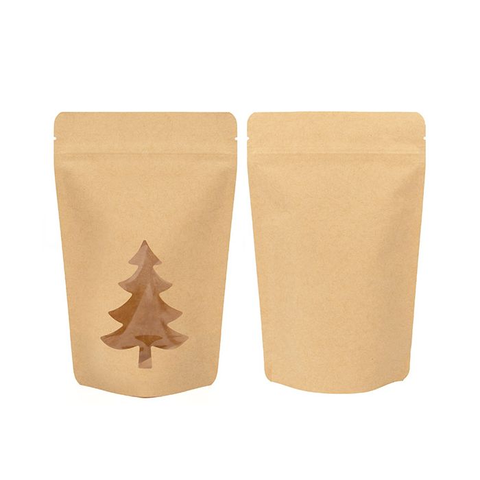 Stand Up Pouches Kraft With Tree Window 13x7,9x20,6 cm