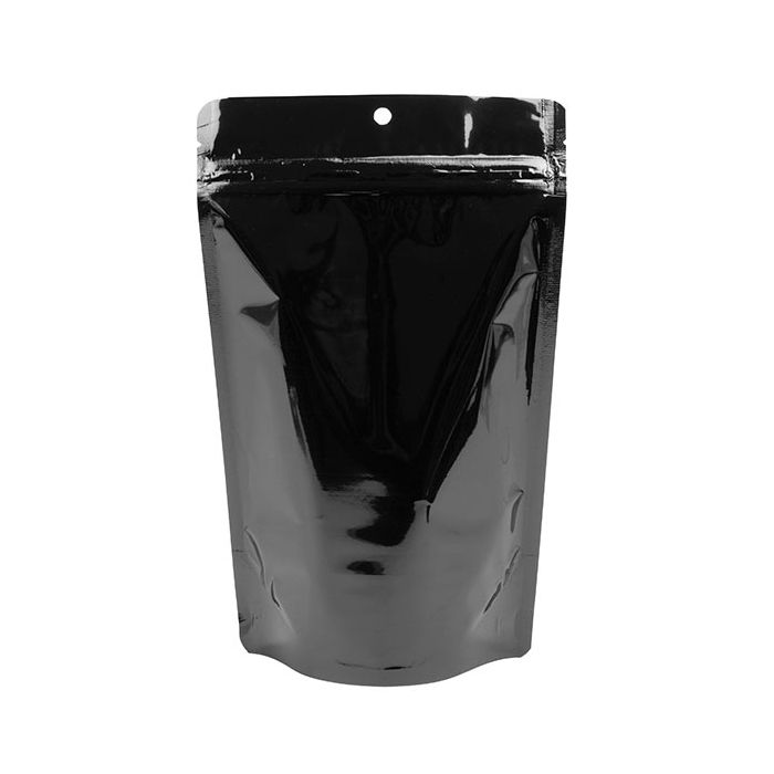 Stand Up Pouches Black 13x7,9x20,6cm With Hanghole