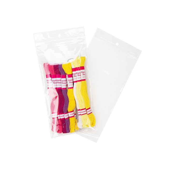 Grip Seal Bags with Hang hole 10x20.5cm Crystal Clear PP 50 micron