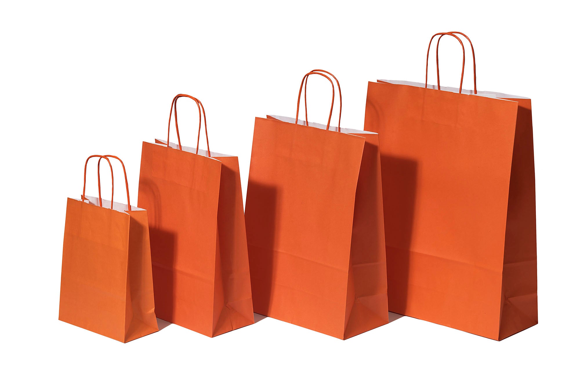 Paper Carrier Bags Orange 18+8x22cm Kraft 90 grams