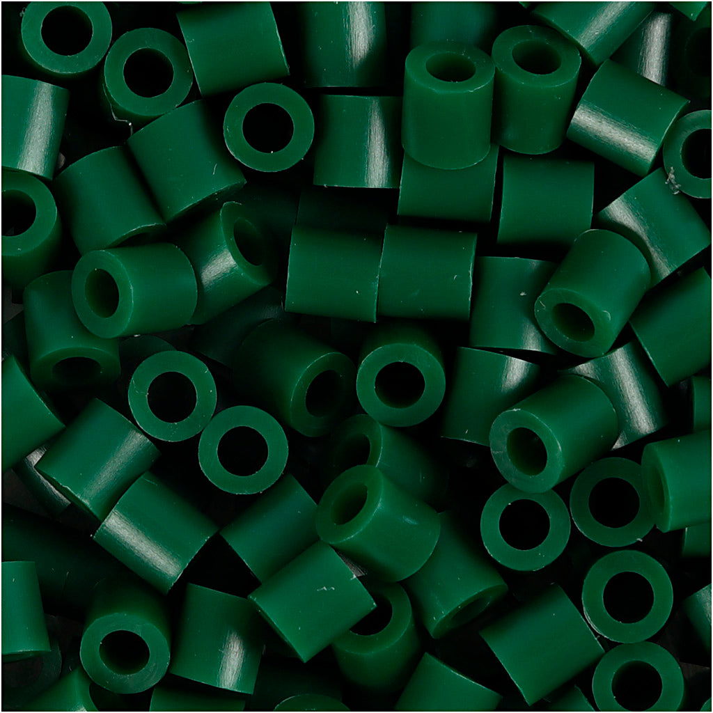 Fuse Beads, size 5x5 mm, hole size 2,5 mm, medium, green (32230), 1100 pc/ 1 pack [HOB-751380]