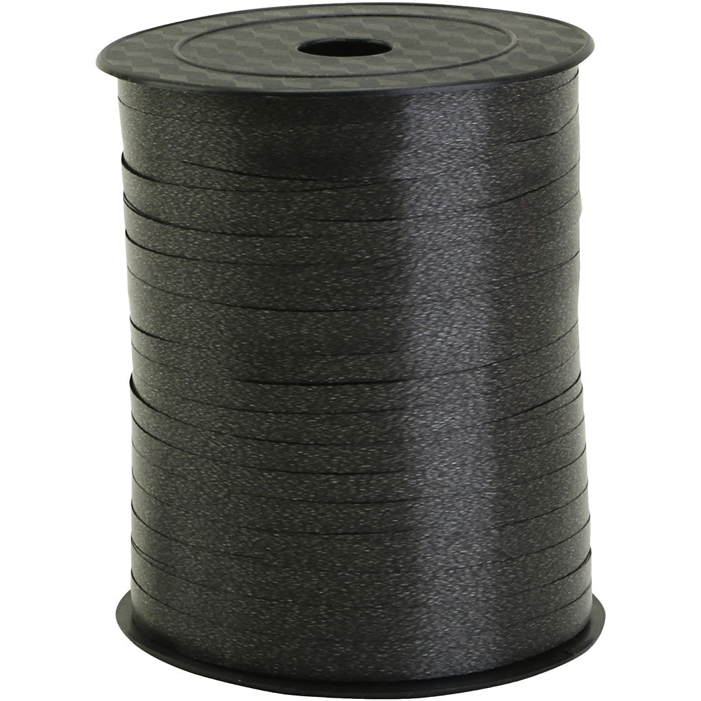Curling Ribbon, W: 5 mm, black, 400 m/ 1 roll [HOB-557484]