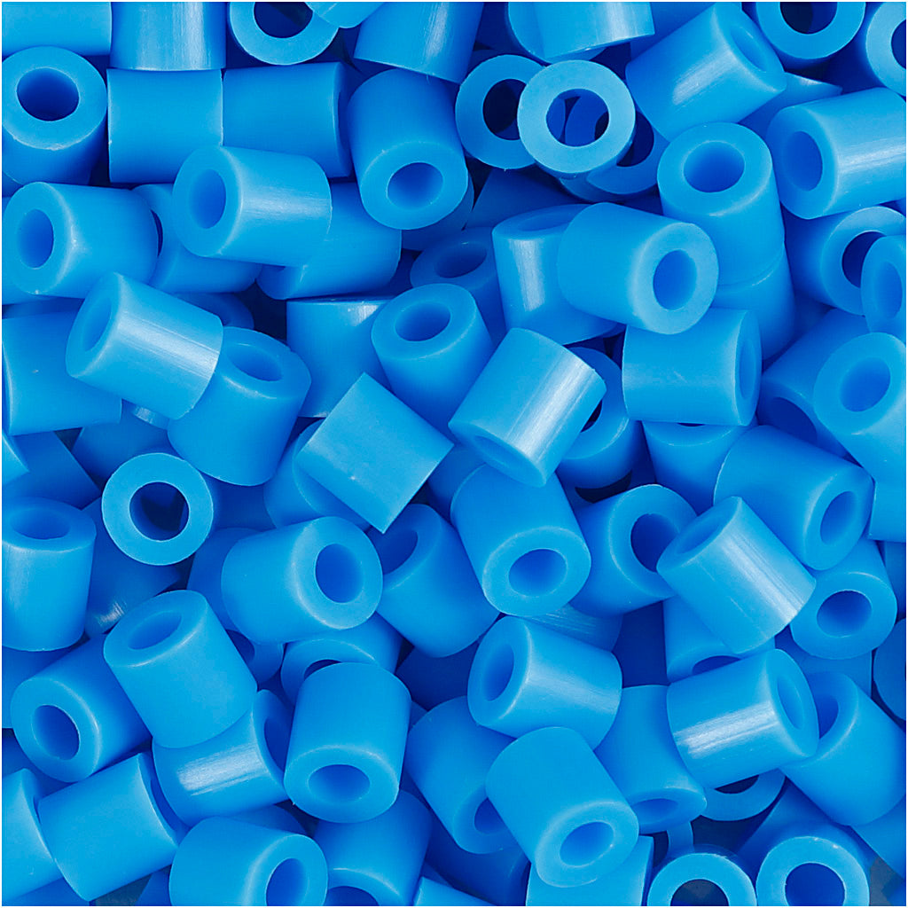 Fuse Beads, size 5x5 mm, hole size 2,5 mm, medium, blue (32238), 1100 pc