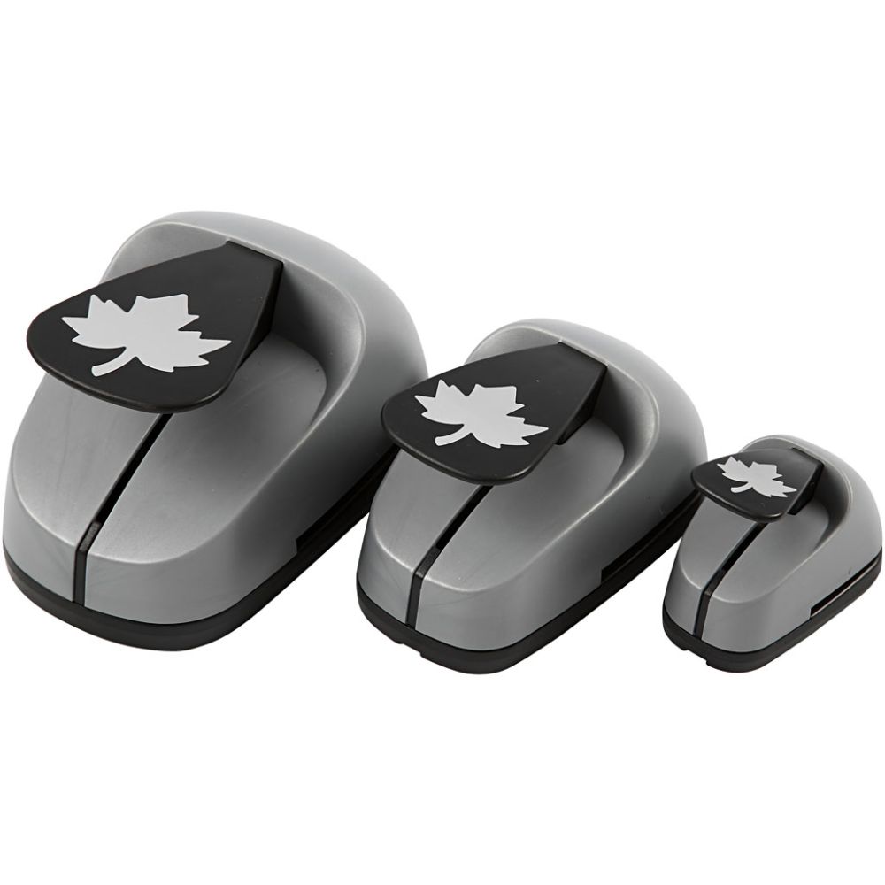 Craft Punch Set, maple leaf, size 25+49+75 mm, 3 pc/ 1 pack [HOB-112920]