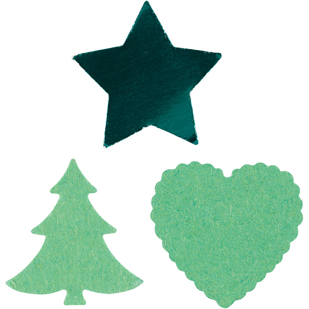 Paper Punches, star, heart, christmas tree, size 16 mm, red, 1 set [HOB-11340]