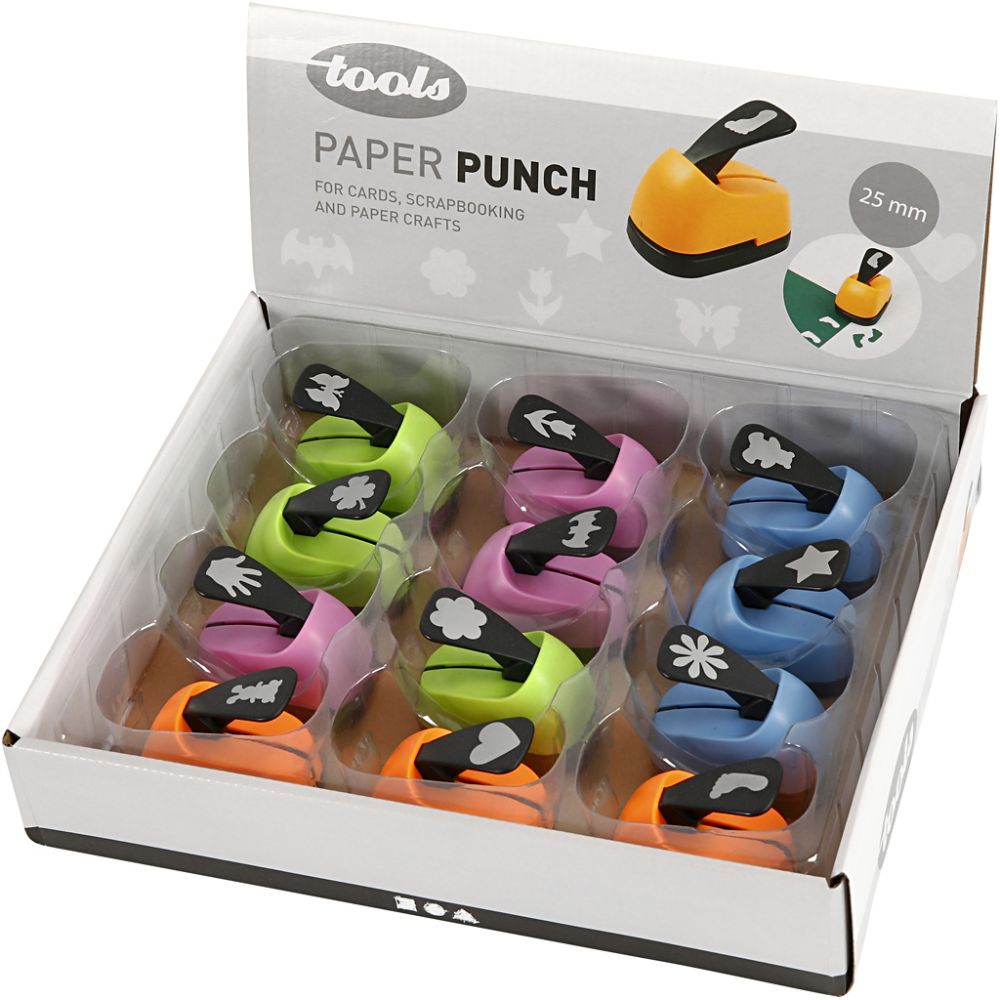 Paper Punches, everyday motives, size 25 mm, 12 pc/ 1 pack [HOB-11448]