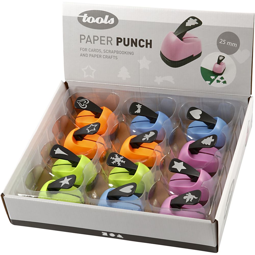 Paper Punches, christmas motives, size 25 mm, 12 pc/ 1 pack [HOB-11449]