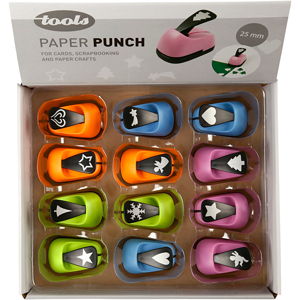 Paper Punches, christmas motives, size 25 mm, 12 pc/ 1 pack [HOB-11449]