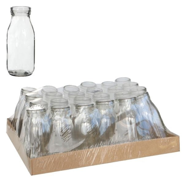 Glass Milk Bottle 250ml 14cm tall Ø 6cm (tray with 24 pcs) [IFS-129191]