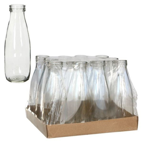 Glass Milk Bottle 500ml 21cm tall Ø 7cm (tray with 12 pcs) [IFS-129192]