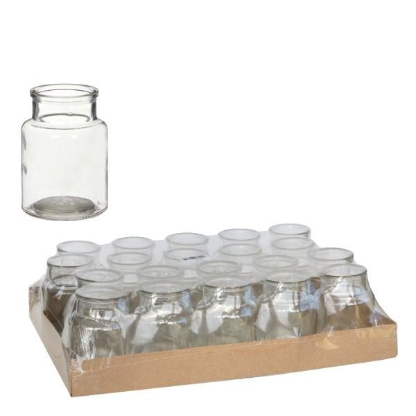 Glass Medicine Vase 10cm tall Ø 7cm (tray with 24 pcs) [IFS-129194]