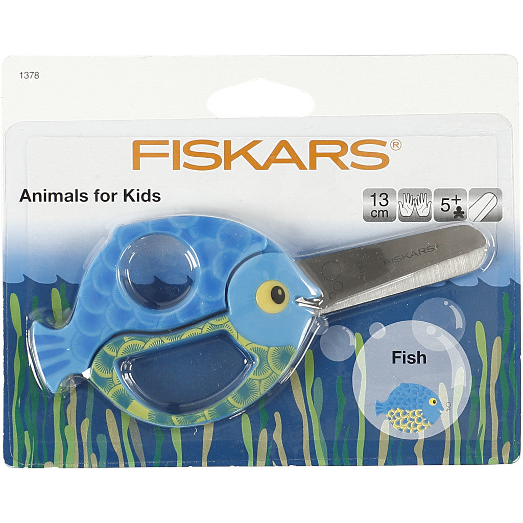 Fiskars Kids Animal Scissors, Fish, L: 13 cm, 1 pc [HOB-1378]